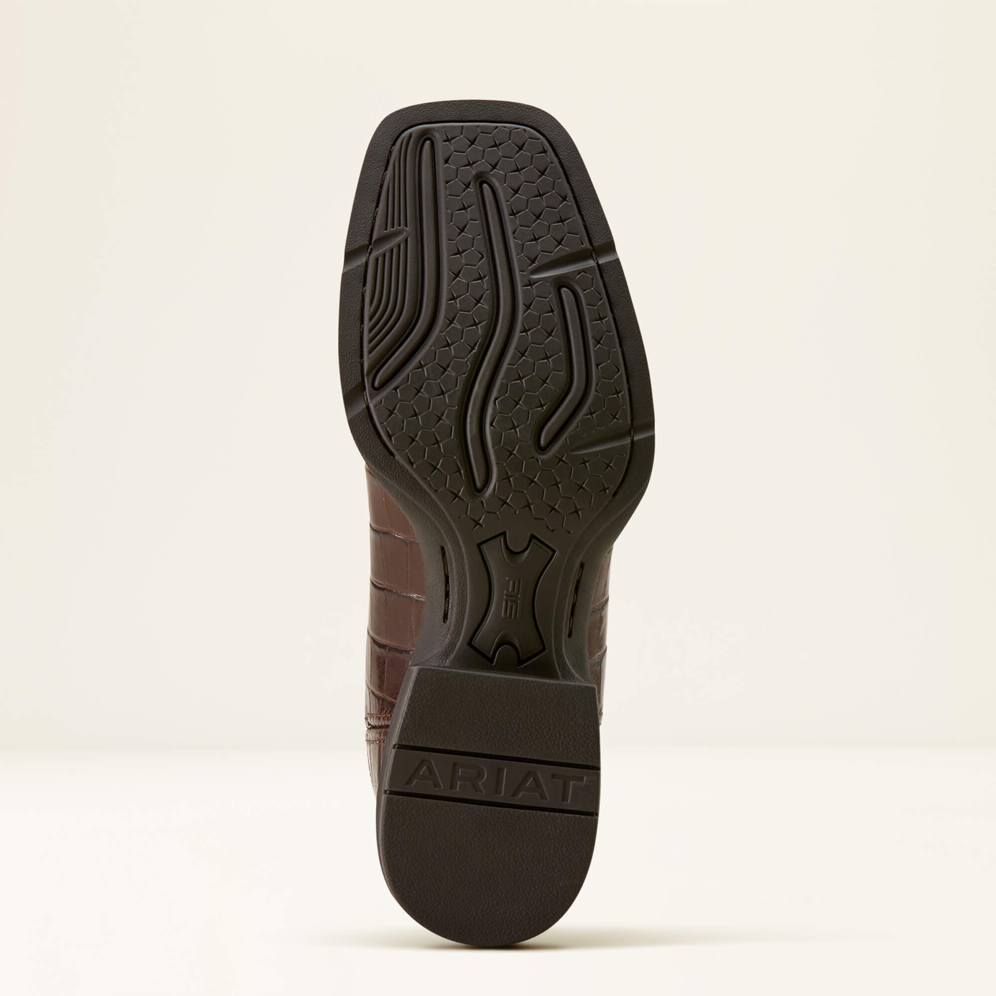 Outsole view of Ariat Sport Latigo Wide Square Toe Cowboy Boot showing tread pattern