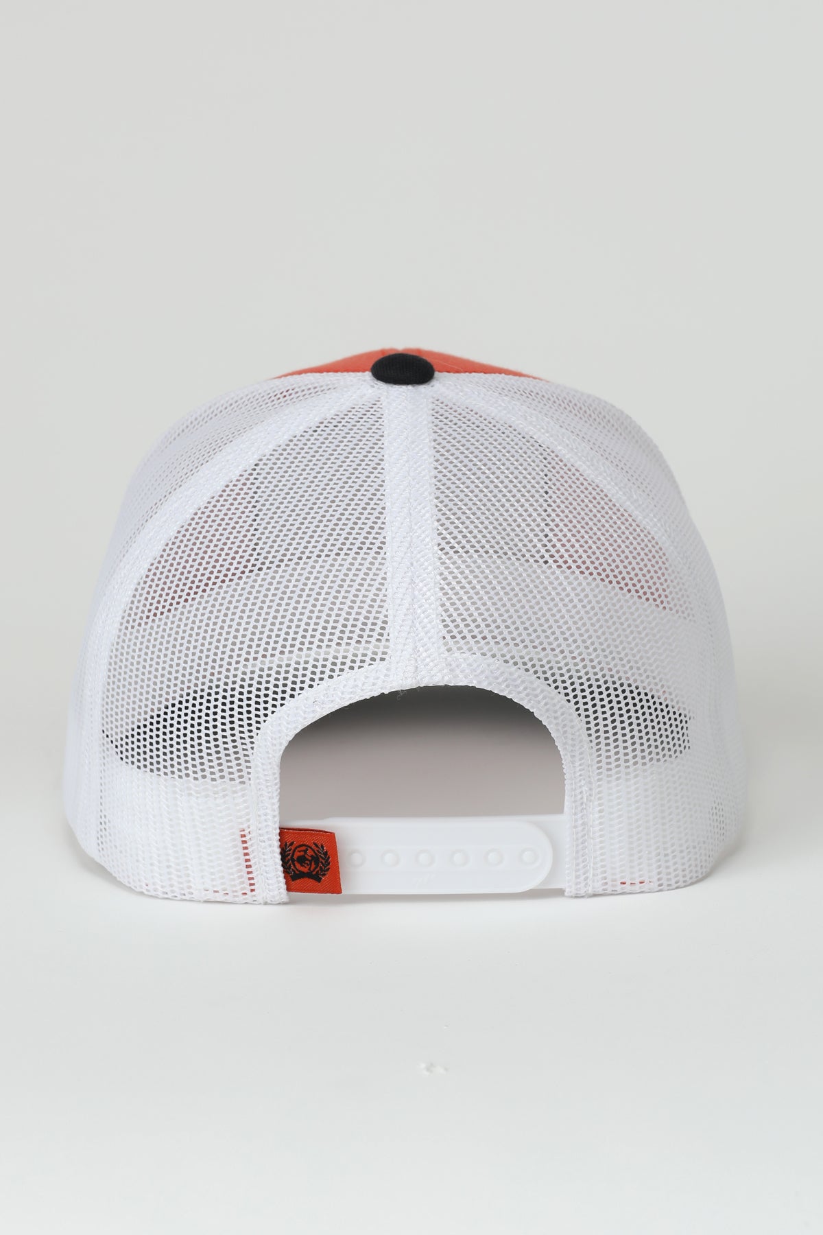 Cinch Patch Cap back view with white mesh panels and snapback closure