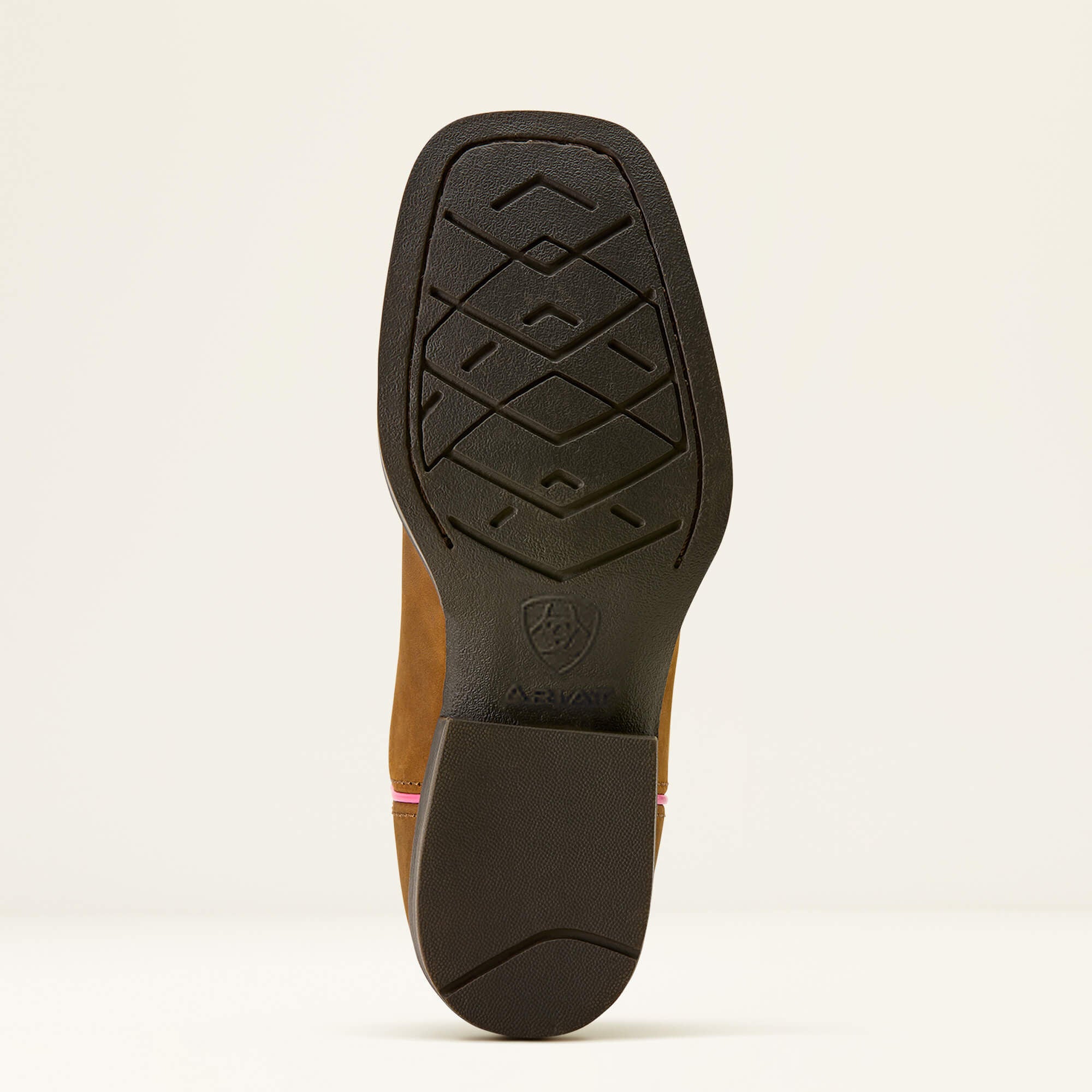Outsole view of Ariat Youth Wild Bloom Wide Square Toe Western Boot showing tread pattern