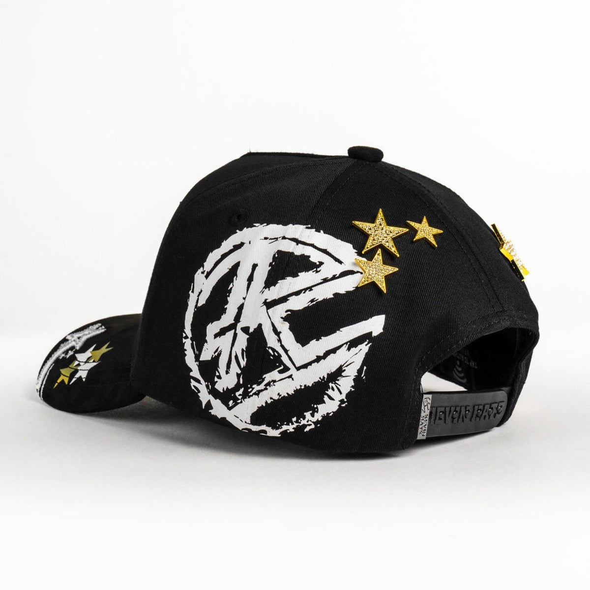 Back angled view of Bigg Boss One Of Akind Gold Hat with gold front graphic