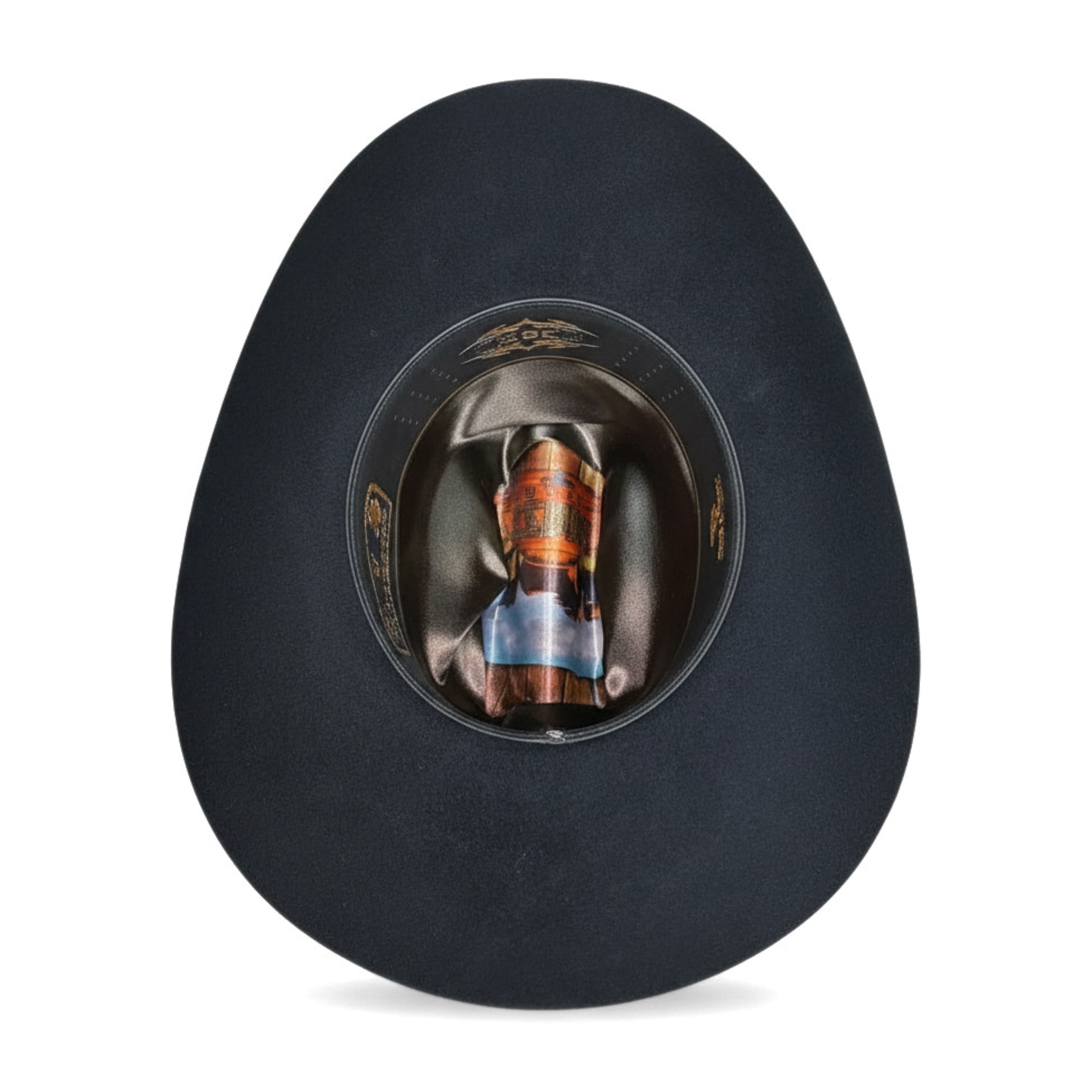 Cerro 30X Sinaloa Black Cowboy Hat bottom view in black