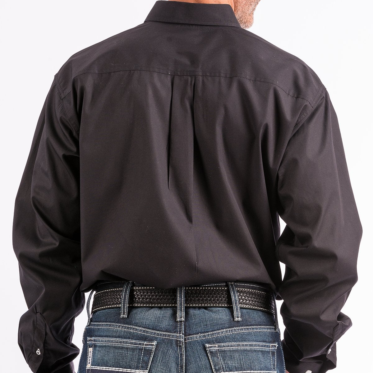 Solid Button-Down Western Shirt