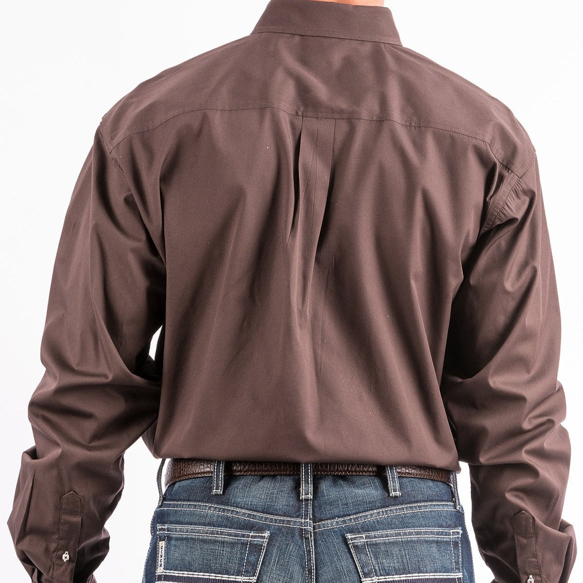 Solid Button-Down Western Shirt