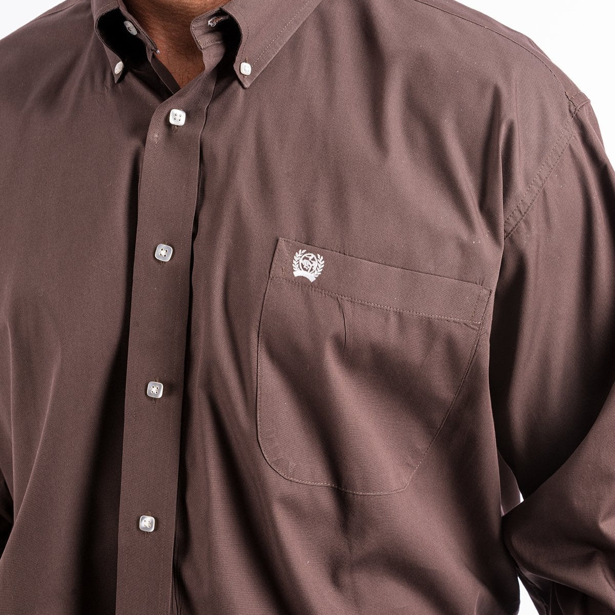 Solid Button-Down Western Shirt