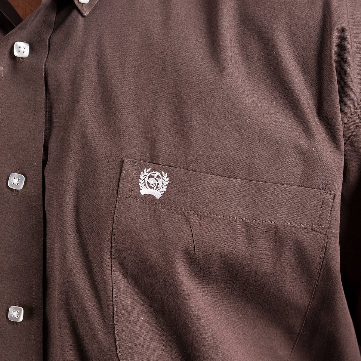 Solid Button-Down Western Shirt