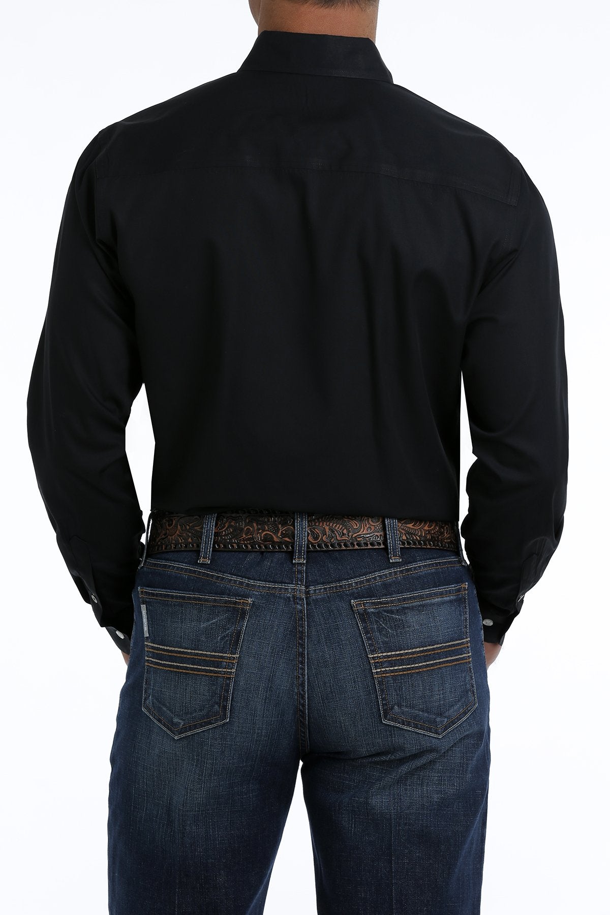 Men's Modern Fit Black Button-Down Shirt