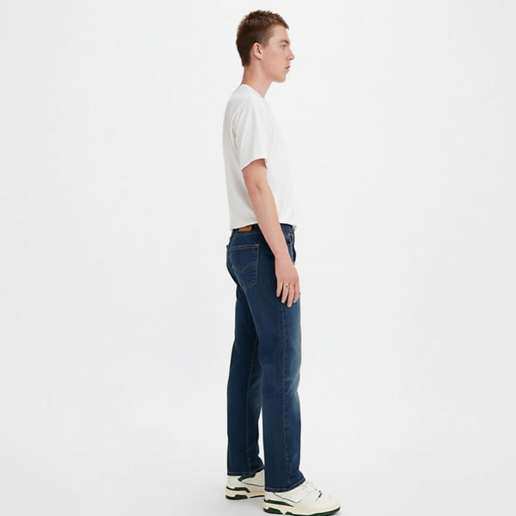 Levi’s 501 Original Fit Men’s Jeans side view on model in blue denim