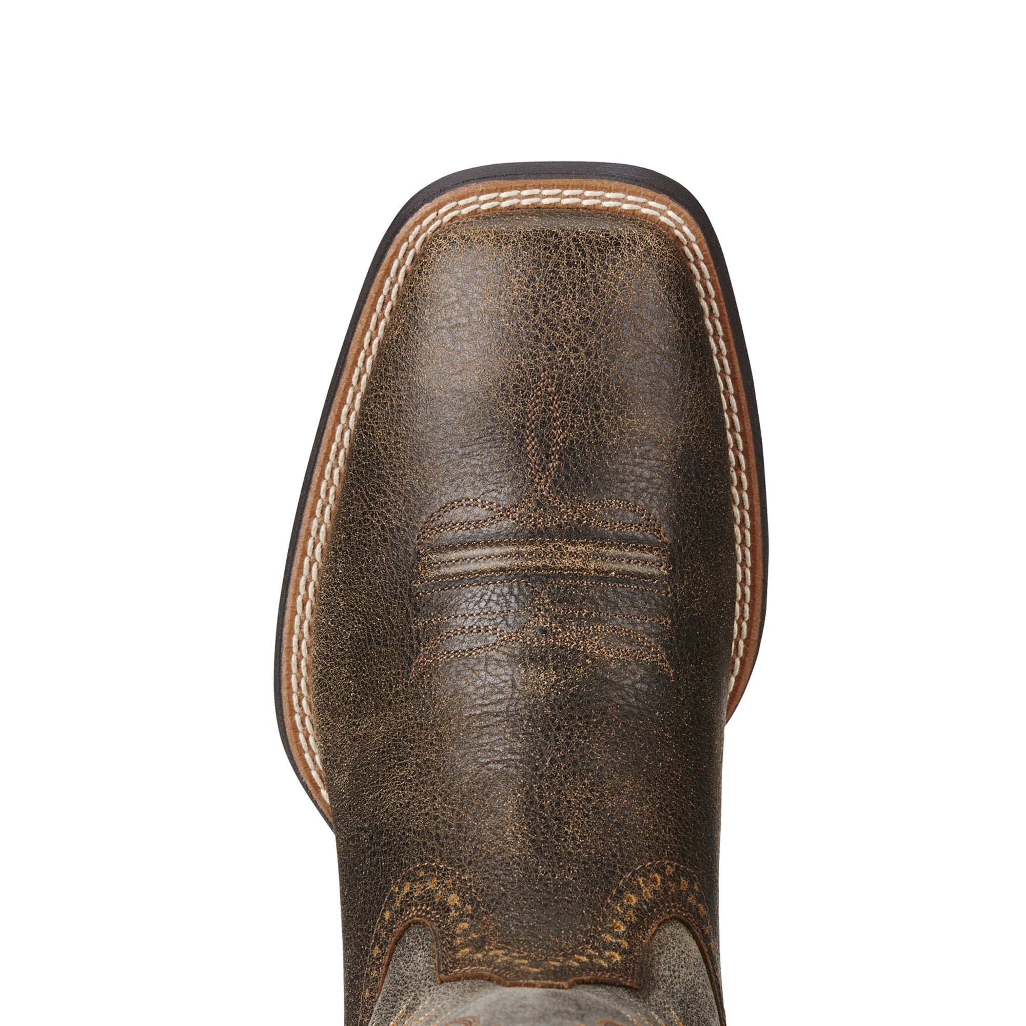 Bota vaquera deportiva de punta cuadrada ancha estilo western