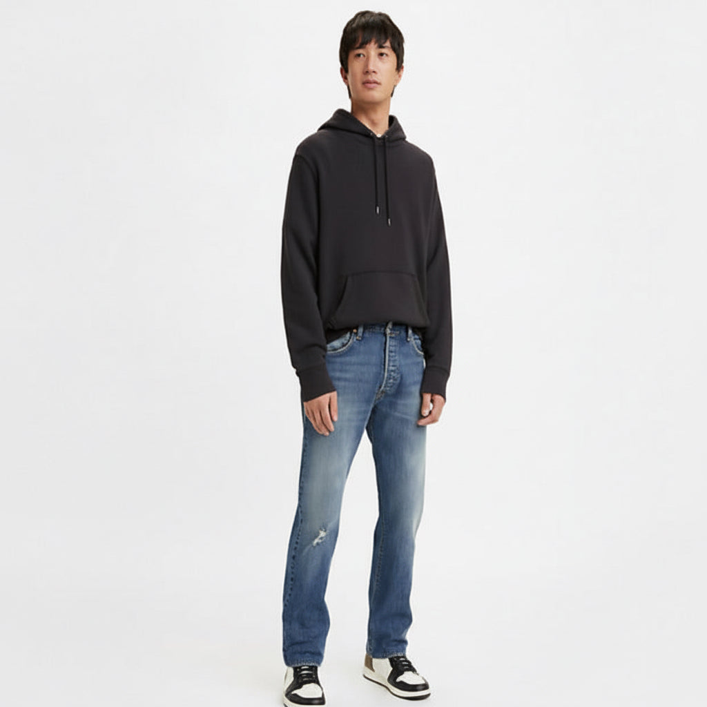 Levi’s 501 ’93 Straight Fit Jean front view on model in blue denim