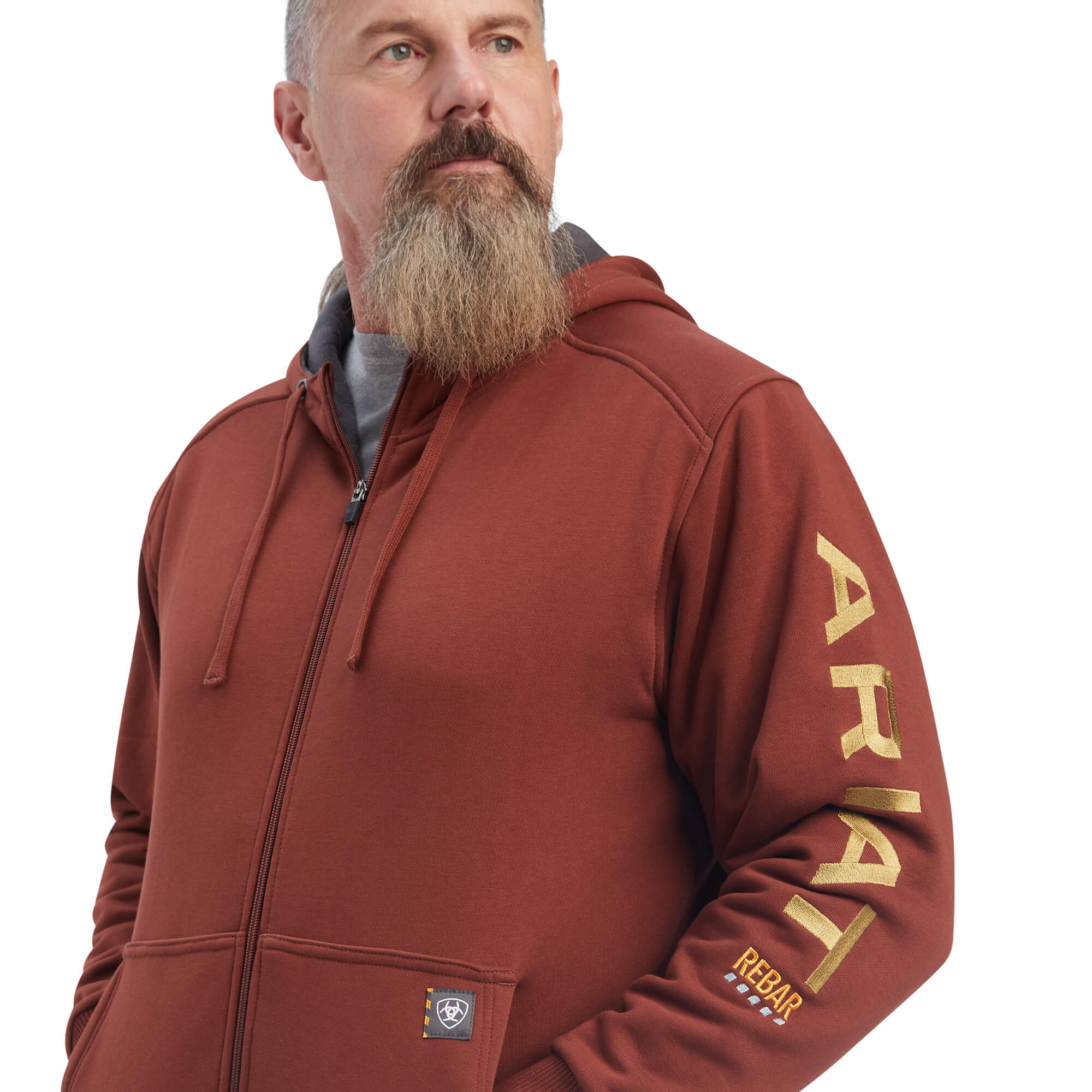 Sudadera con capucha y cremallera completa para todo tipo de clima Rebar 