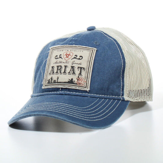 Ariat Denim Baseball Cap Hat Hook and Loop Closure Back